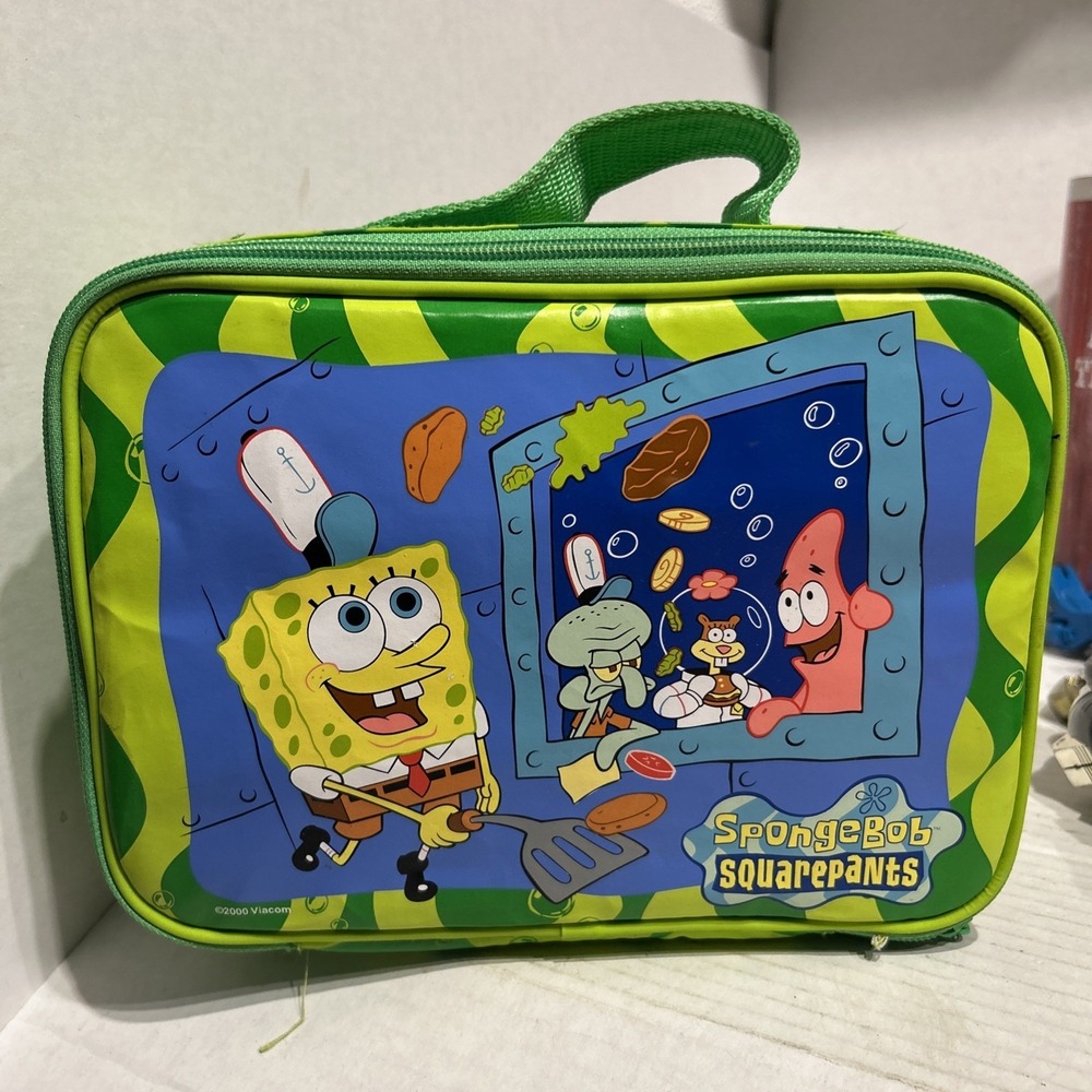Viacom Spongebob Squarepants Insulated Lunch Bag 2000 Y2K With Inside Boxes E1